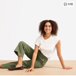 Everlane Straight Leg Army Green Utility Pants